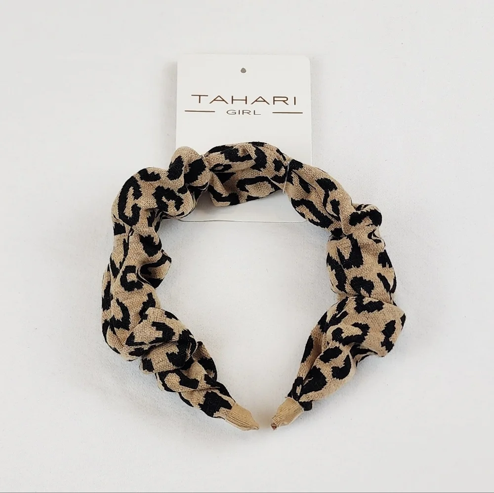 Tahari Girl Wide Leopard Print Headband Hair Accessories